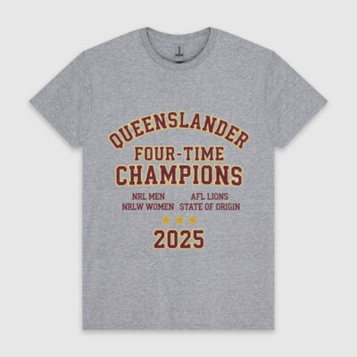 Queenslander Four-Time 2025 Champions Unisex T-Shirt Thumbnail