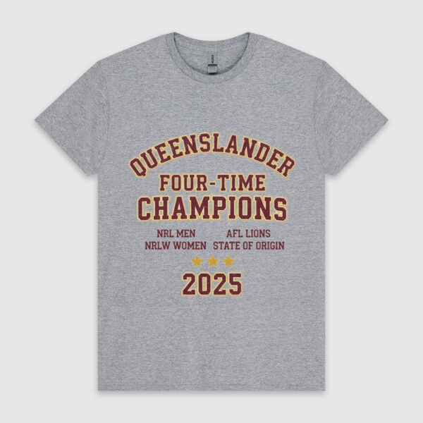 Queenslander Four-Time 2025 Champions Unisex T-Shirt Thumbnail